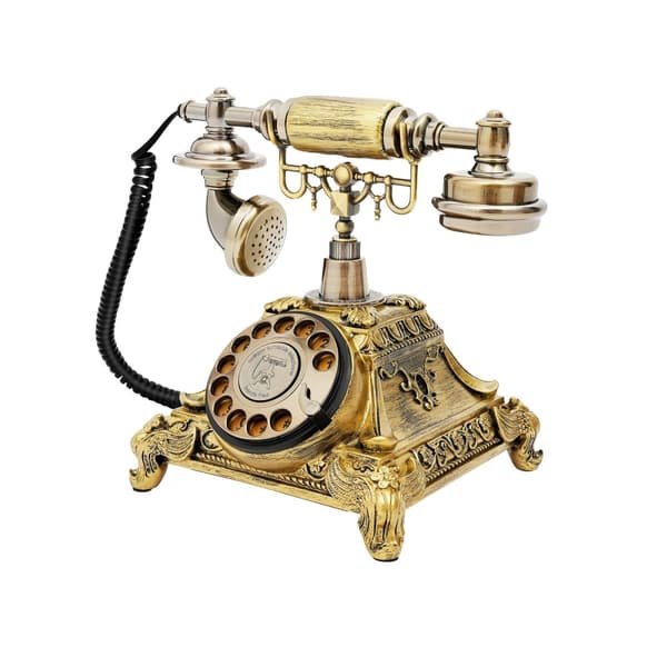 Rotary Telefon, Vintage Design, Støjdæmpende Funktion,Bronze