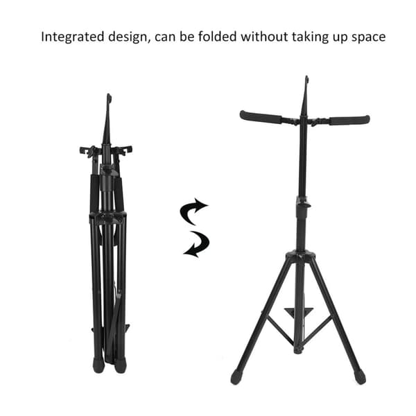 Fällbart Cello-stativ, Justerbar Höjd 145 cm, Halkfri Stabilitet, Bekväm Svansstöd