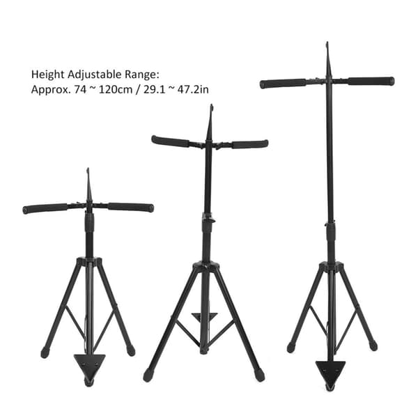 Fällbart Cello-stativ, Justerbar Höjd 145 cm, Halkfri Stabilitet, Bekväm Svansstöd