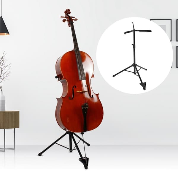 Fällbart Cello-stativ, Justerbar Höjd 145 cm, Halkfri Stabilitet, Bekväm Svansstöd
