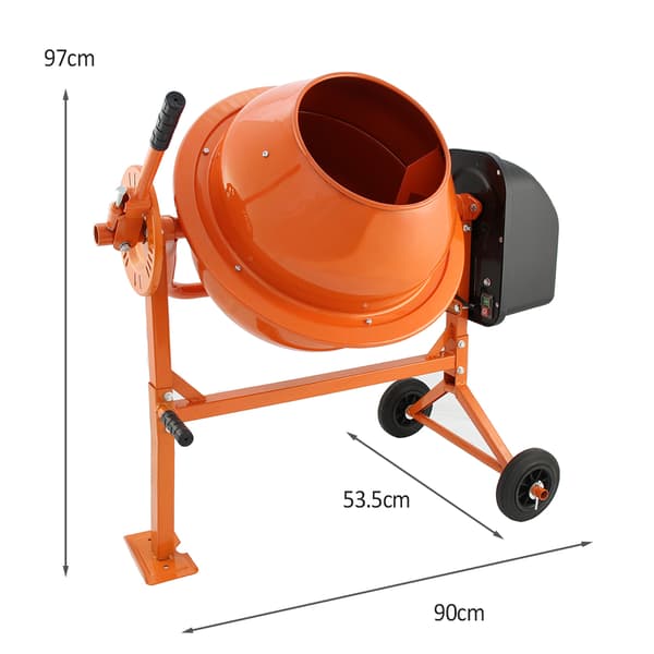 70L Betonblander 250W & Håndholdt Elektrisk Betonvibrator 1100W Vibrerende Håndholdt 35mm Vibratornål 2m Fleksibelt Skaft Mørtel Gips Mobil