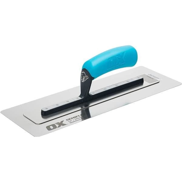 OX Tools P532514 Pro Semi Flex rostfritt stål glättare 14 tum - 355 x 125 mm, blå - OX-P532514