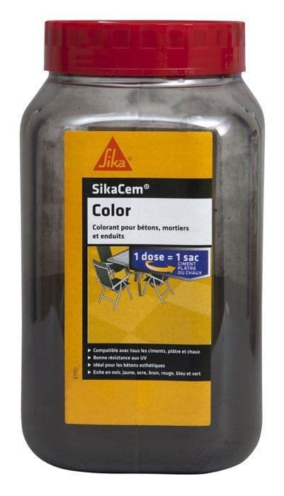 Sika - 593265 - Cem Färg, Svart, Pulverfärg för cement, kalk och gips, 0,7 kg per buss