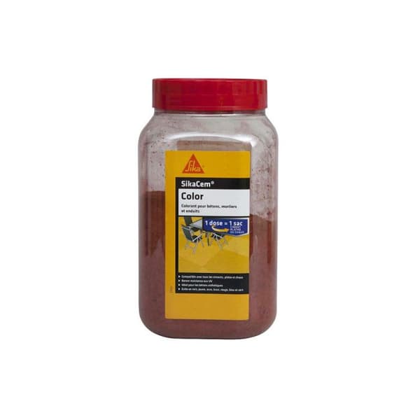 Pulverfärgning - SIKA - SikaCem Färg - Röd - 800g - Cement, kalk, gips