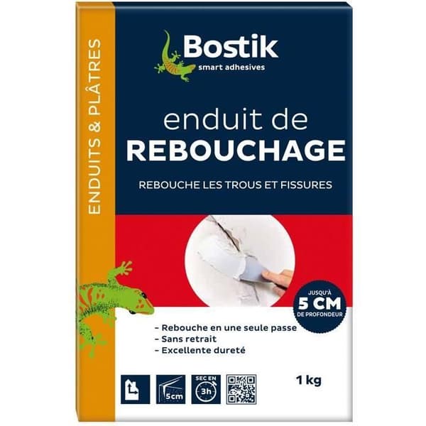 Fyllnadsbeläggning - BOSTIK - pulver 1 Kg - Fyller hål och sprickor upp till 5 cm