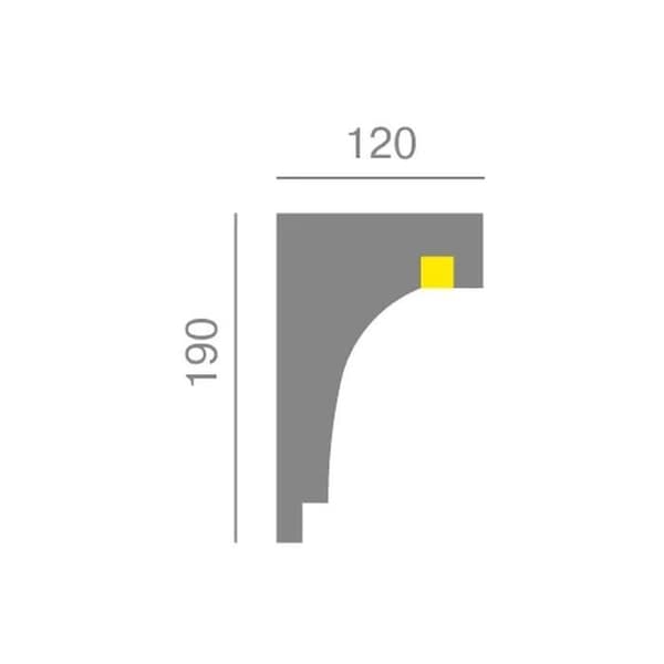 Ofrande av ansiktsbeklädnad Obehandlad 120 x 190 x 2000 mm Polystyren Vit Hållbar 2m