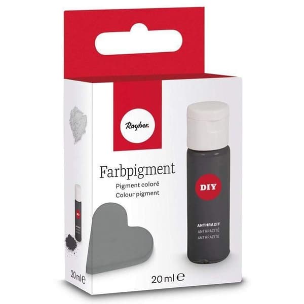 Pigment i pulverform 20 ml för målning på keramik - Mörkgrå