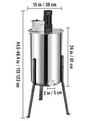 140W 1300RPM 3 ram elektrisk honungsextraktor, rostfritt stålmaterial, högeffektiv motor, höjdjusterbar, stabil struktur, lätt att använda