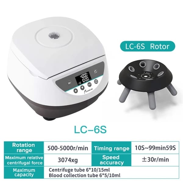 Centrifugemaskine, digital kontrol, flere rørostørrelser, LC-12S, EU-stik