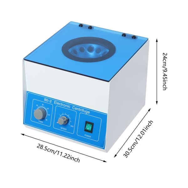 Centrifuge, 40W effekt, variabel hastighed op til 4000RPM,220V, EU Stik, Blå