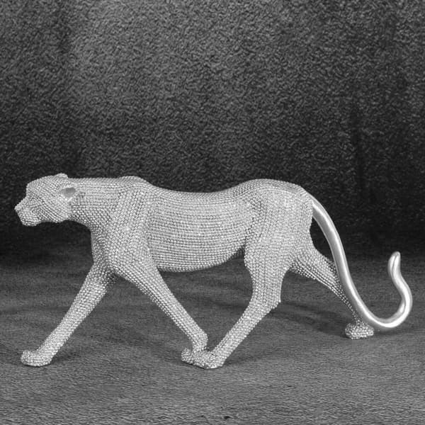 Dekorativ figur ELDO 31x6x15 Eurofirany silverpanter