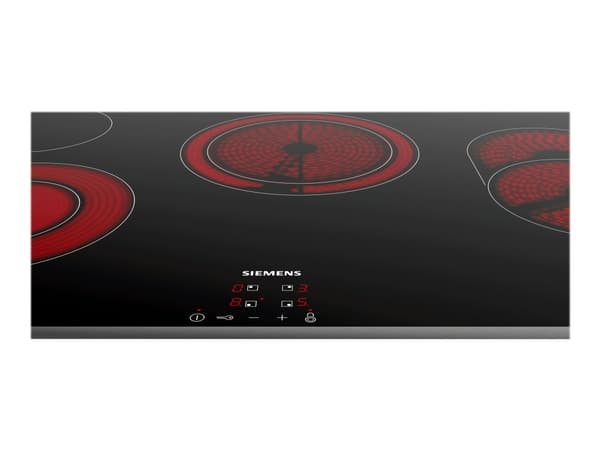 Siemens iQ300 ET845HH17 - Keramisk komfyrtopp - 4 plater - Nisje - bredde: 78 cm - dybde: 50 cm - med pynt av rustfritt stål - svart/rustfritt stål