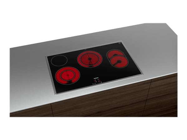 Siemens iQ300 ET845HH17 - Keramisk komfyrtopp - 4 plater - Nisje - bredde: 78 cm - dybde: 50 cm - med pynt av rustfritt stål - svart/rustfritt stål