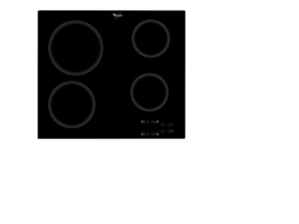 Whirlpool AKT 801/NE - Keramisk komfyrtopp - 4 plater - Nisje - bredde: 56 cm - dybde: 49 cm - uten ramme - svart