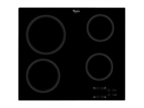 Whirlpool AKT 801/NE - Keramisk komfyrtopp - 4 plater - Nisje - bredde: 56 cm - dybde: 49 cm - uten ramme - svart
