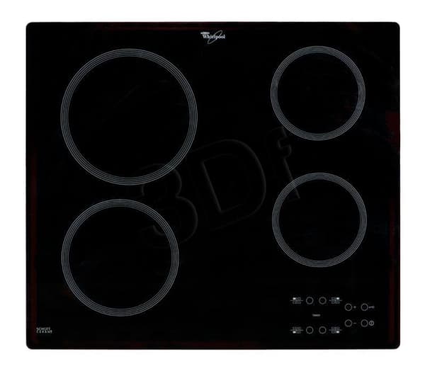 Whirlpool AKT 801/NE - Keramisk komfyrtopp - 4 plater - Nisje - bredde: 56 cm - dybde: 49 cm - uten ramme - svart Sort