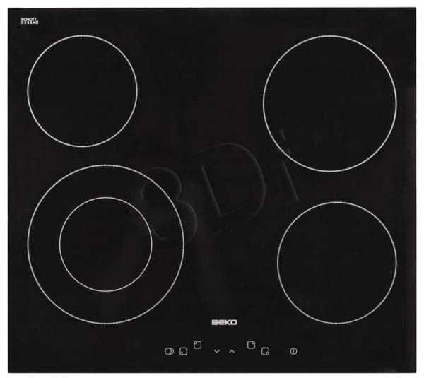 Beko HIC64401 - Keramisk häll - 4 kokplattor - Fördjupning - bredd: 56 cm - djup: 49 cm - ramlös - svart