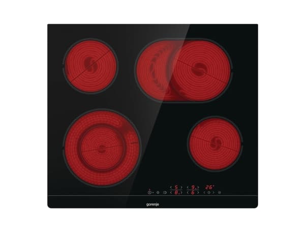 Gorenje CT43SC, Svart, Inbyggnad, 60 cm, Keramik, Keramik, 4 zon(er)
