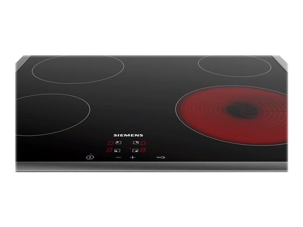 Siemens iQ100 ET645HE17 - Keramisk häll - 4 kokplattor - Fördjupning - bredd: 56 cm - djup: 49 cm - med kanter i rostfritt stål - svart / rostfritt s