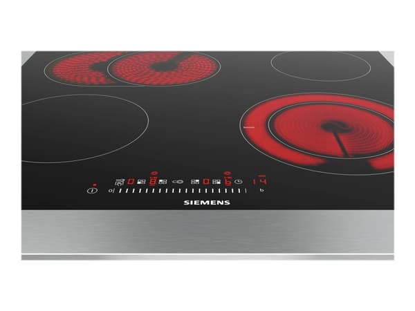 Siemens iQ300 ET601FNP1E - Keramisk komfyrtopp - 4 plater - Nisje - bredde: 56 cm - dybde: 50 cm - flukt - svart