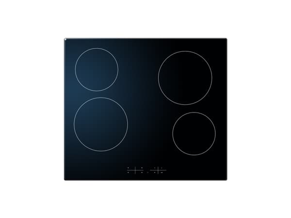 Scandomestic K 61 - Keramisk platetopp - 4 soner - bredde: 59 cm - dybde: 52 cm - 6000W