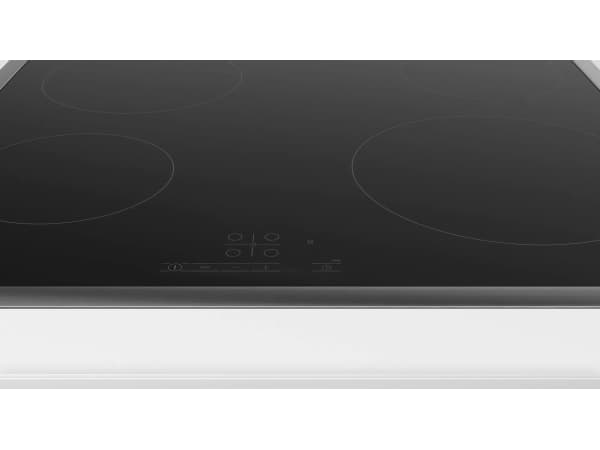 Bosch Serie | 4 PKE645BB2E - Keramisk komfyrtopp - 4 plater - Nisje - bredde: 56 cm - dybde: 49 cm - med pynt av rustfritt stål - svart/rustfritt stå