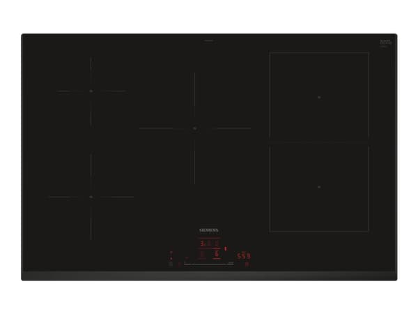 Siemens iQ500 ED851HWB1E - Induksjonskomfyrtopp - 5 plater - Nisje - bredde: 75 cm - dybde: 49 cm - fasett - svart Sort