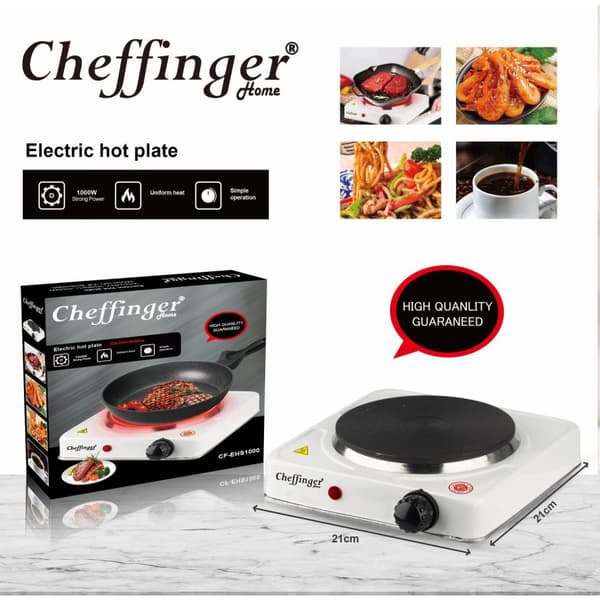 Cheffinger CF-EHS1000: 1000W sähkökäyttöinen keittolevy - yksiosainen