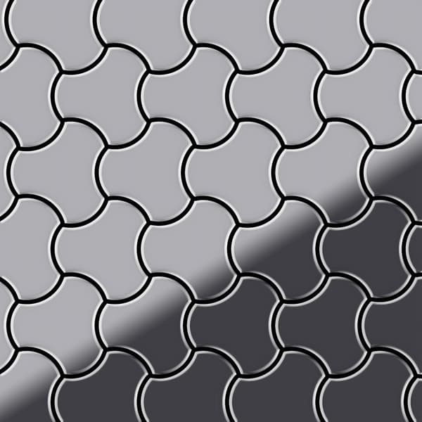 Metal mosaik Rustfrit stål ALLOY S-Medallion-S-S-B spejl poleret grå 0,75 m2