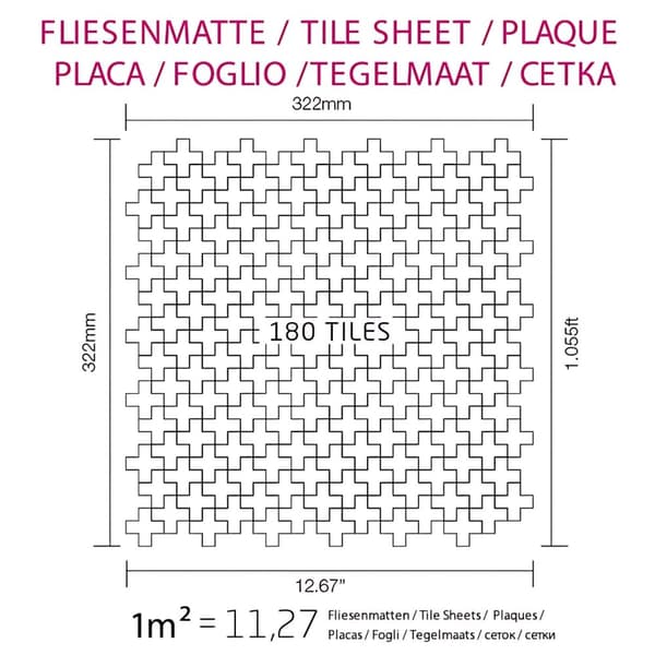 Metal mosaik Rustfrit stål ALLOY S-Kismet &amp; Karma-Ti-SM spejl poleret grå 0,88 m2