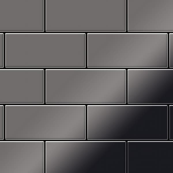 Metal mosaik Titanium ALLOY S-Kismet &amp; Karma-Ti-AB spejl poleret grå 0,58 m2