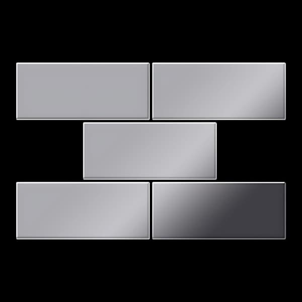 Metallmosaik rostfritt stål ALLOY S-Kismet-Ti-GM spegel polerad grå 0,58 m2