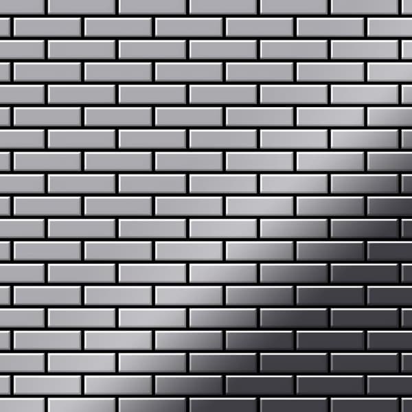 Metallmosaik rostfritt stål ALLOY S-Kink-Ti-AM spegel polerad grå 0,88 m2
