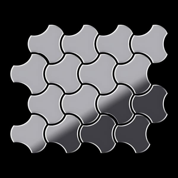 Metallmosaik rostfritt stål ALLOY S-Linear-BM spegel polerad grå 0,75 m2