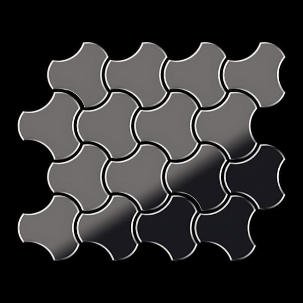 Metallmosaik titan ALLOY S-Medallion-Ti-SB spegel polerad grå 0,75 m2