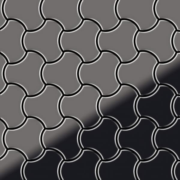 Metal mosaik Titanium ALLOY S-Medallion-Ti-SB spejl poleret grå 0,75 m2