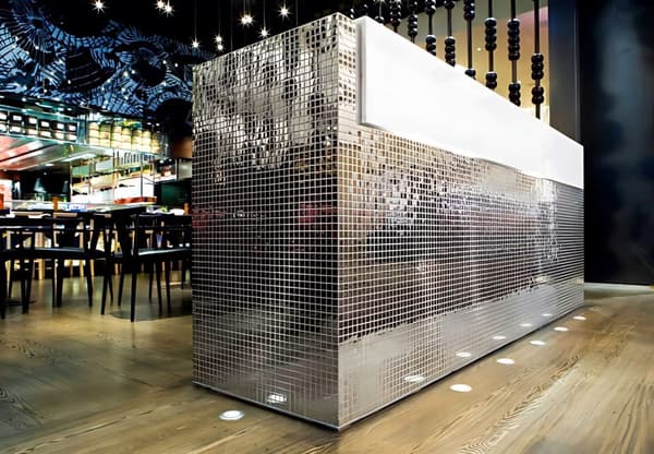 Metal mosaik Rustfrit stål ALLOY S-Honey-BM spejl poleret grå 1,04 m2