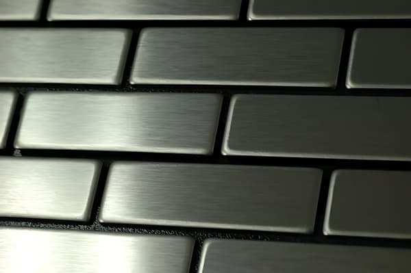 Metallmosaik rostfritt stål ALLOY S-Kink-Ti-SB borstad grå 0,88 m2