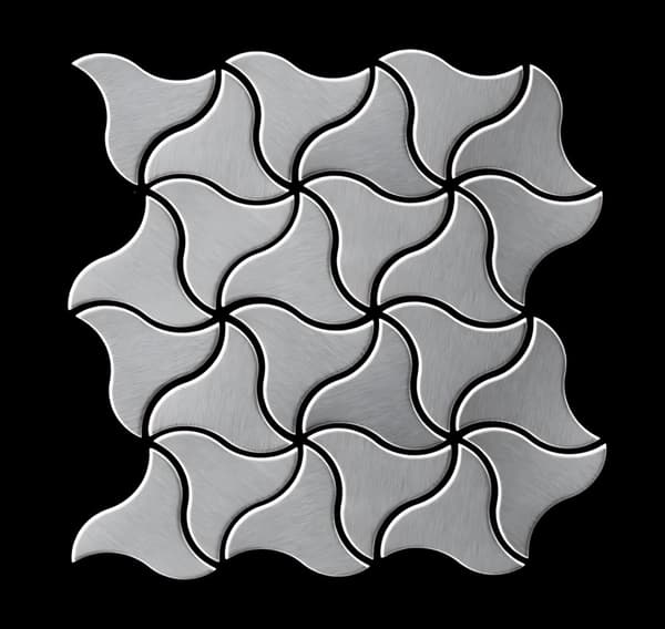 Metallmosaik rostfritt stål ALLOY S-Infinit-Ti-AB borstad grå 0,67 m2