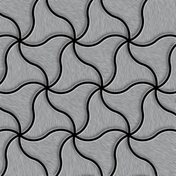 Metallmosaik rostfritt stål ALLOY S-Infinit-Ti-AB borstad grå 0,67 m2