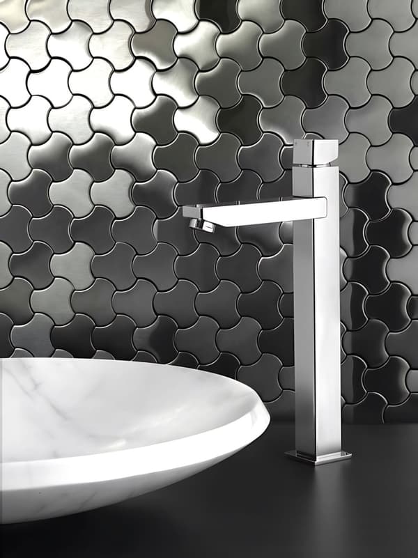 Metallmosaik rostfritt stål ALLOY S-Linear-CM borstad grå 0,75 m2