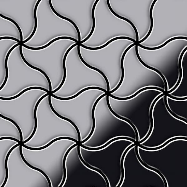 Metal mosaik Rustfrit stål ALLOY S-Infinit-S-S-MA spejl poleret grå 0,67 m2