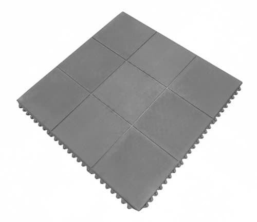 Gummiflise 14mm Kliksystem - 90 x 90 cm - Grå