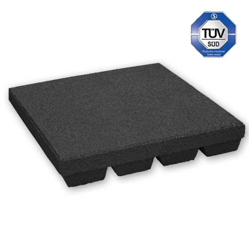 Gummiplatta 110 mm - 50 x 50 cm - Svart