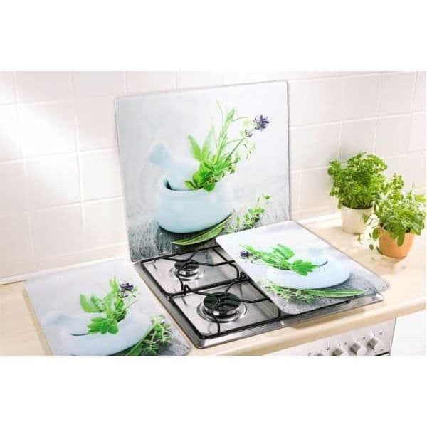 WENKO Huvbotten, Köksstänk i glas, "Vegetable Garden", Härdat glas, 50x56 cm, Flerfärgad