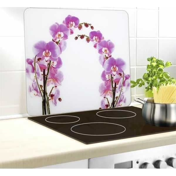WENKO Huvbotten, Köksstänk i glas, "Orchids", Härdat glas, 50x56 cm, Flerfärgad