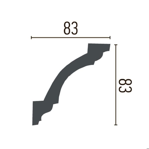 PROVISTON Taklist 83 x 83 x 2000 mm Polyuretan Vit Högkvalitativ Stucklist Robust Hållbar Stötsäker 2 meter...
