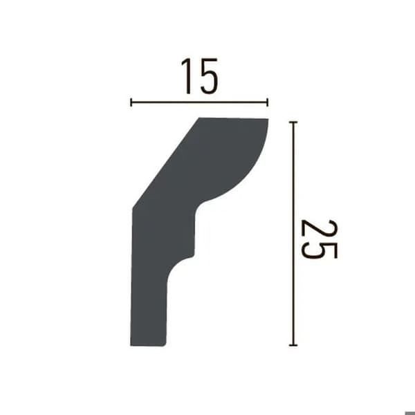 PROVISTON Taklist 25 x 15 x 2000 mm Polyuretan Vit Hög kvalitet Stuckatur Robust Hållbar Stötsäker 2 meter...