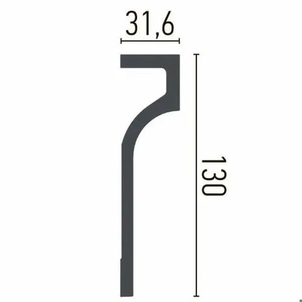 PROVISTON Taklist 130 x 31.6 x 2000 mm Polyuréthane Vit hög kvalitet Stuckatur Robust Hållbar Stötresistent 2 mèt...