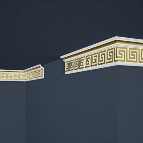 PROVISTON Taklist Polystyrén 28 x 73 x 2000 mm Vit Guld Corniche